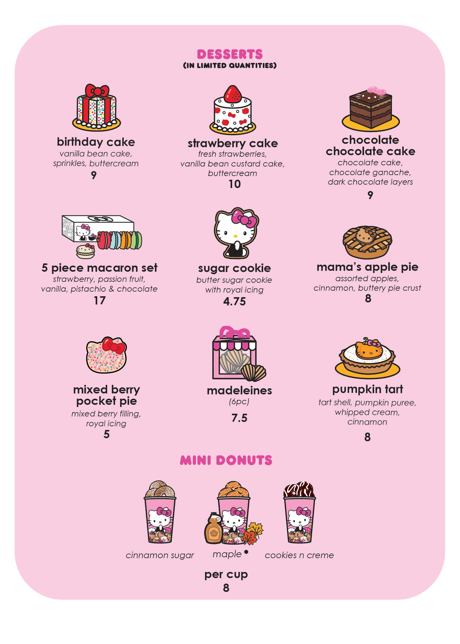The menu of the Hello Kitty Cafe! - Picture of Hello Kitty Cafe